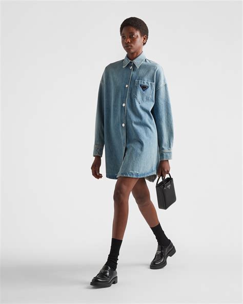 prada oversized shirt|HOW TO STYLE DENIM: PRADA Oversized Denim Shirt outfit .